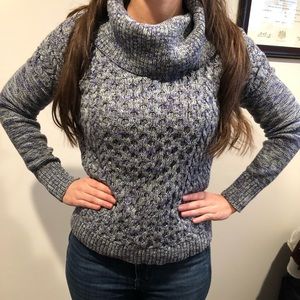 Purple marled cowl neck sweater American eagle